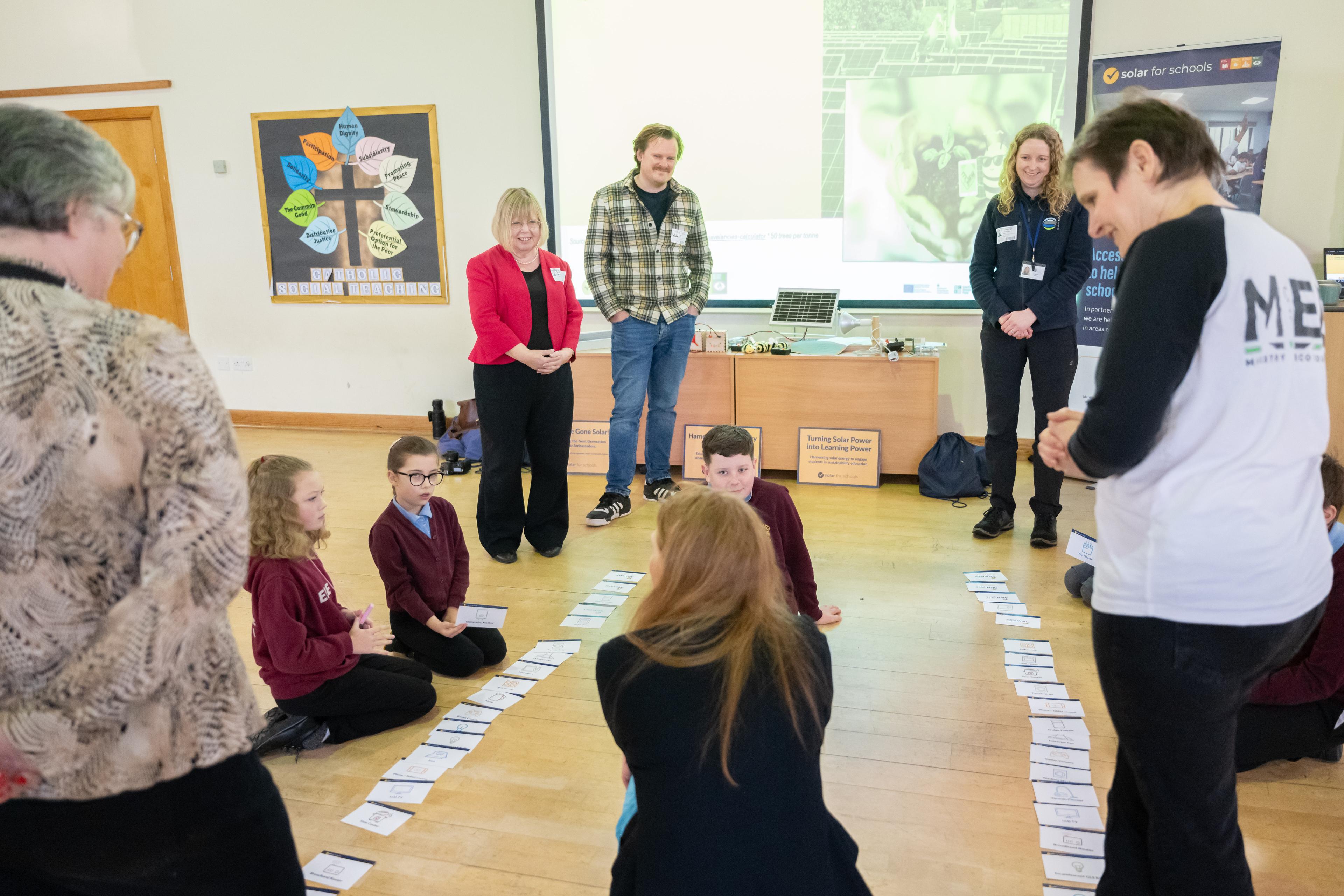 Students from St Mary's with MP Liz Twist
