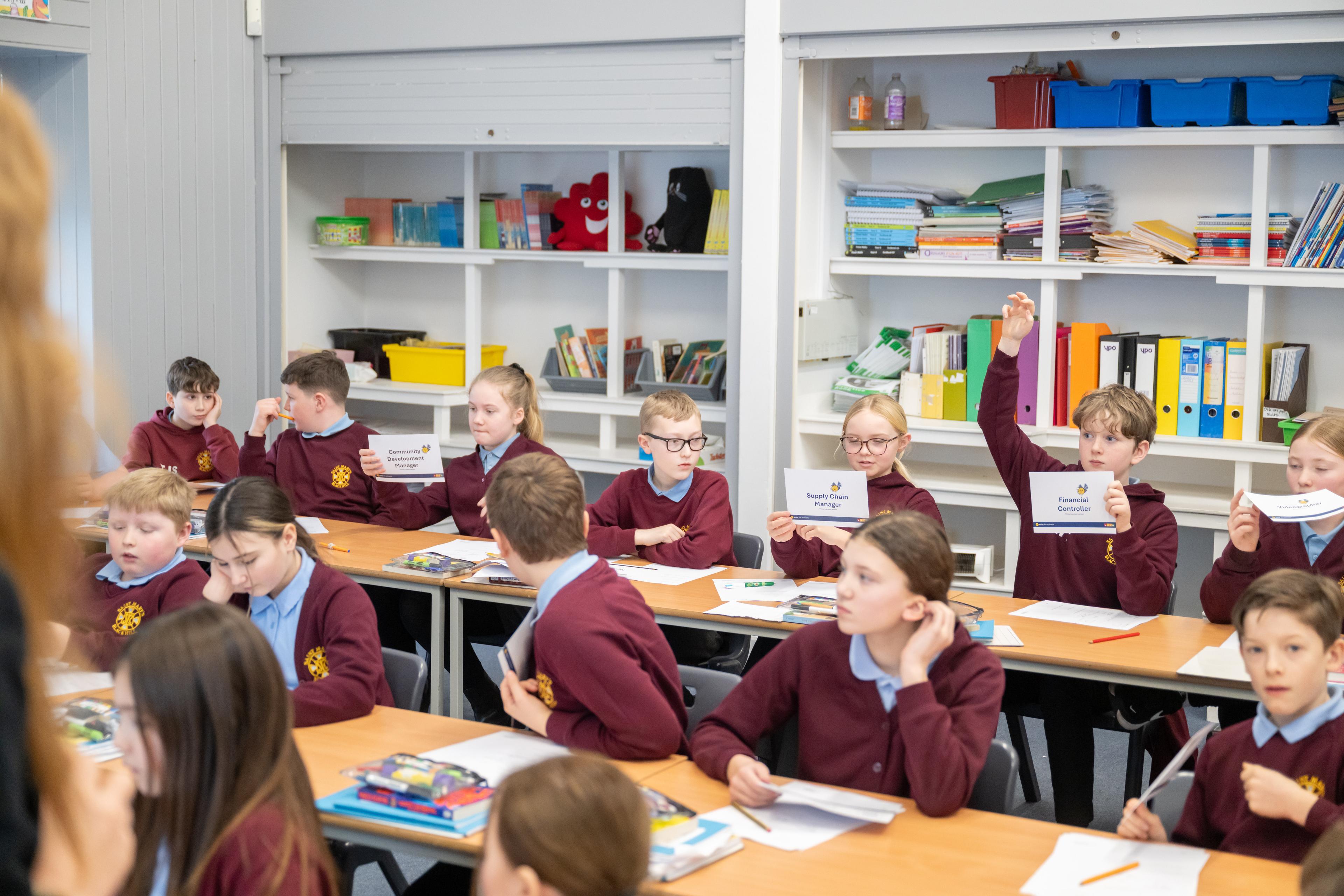 St Mary's students engage with a energy consumption quiz