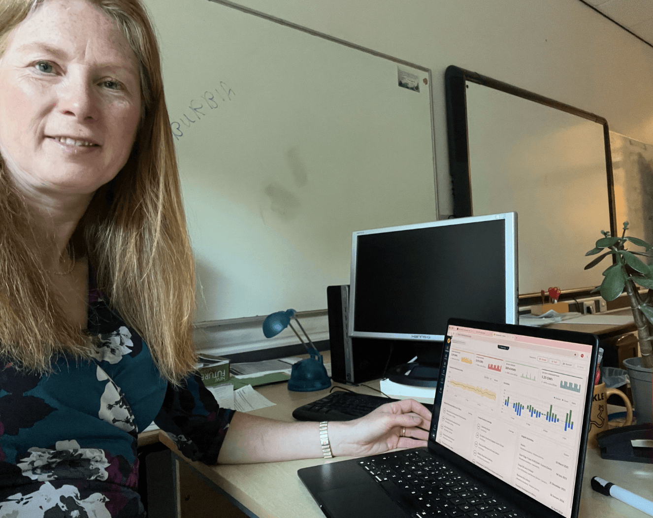 Wendy looking at schools energy data
