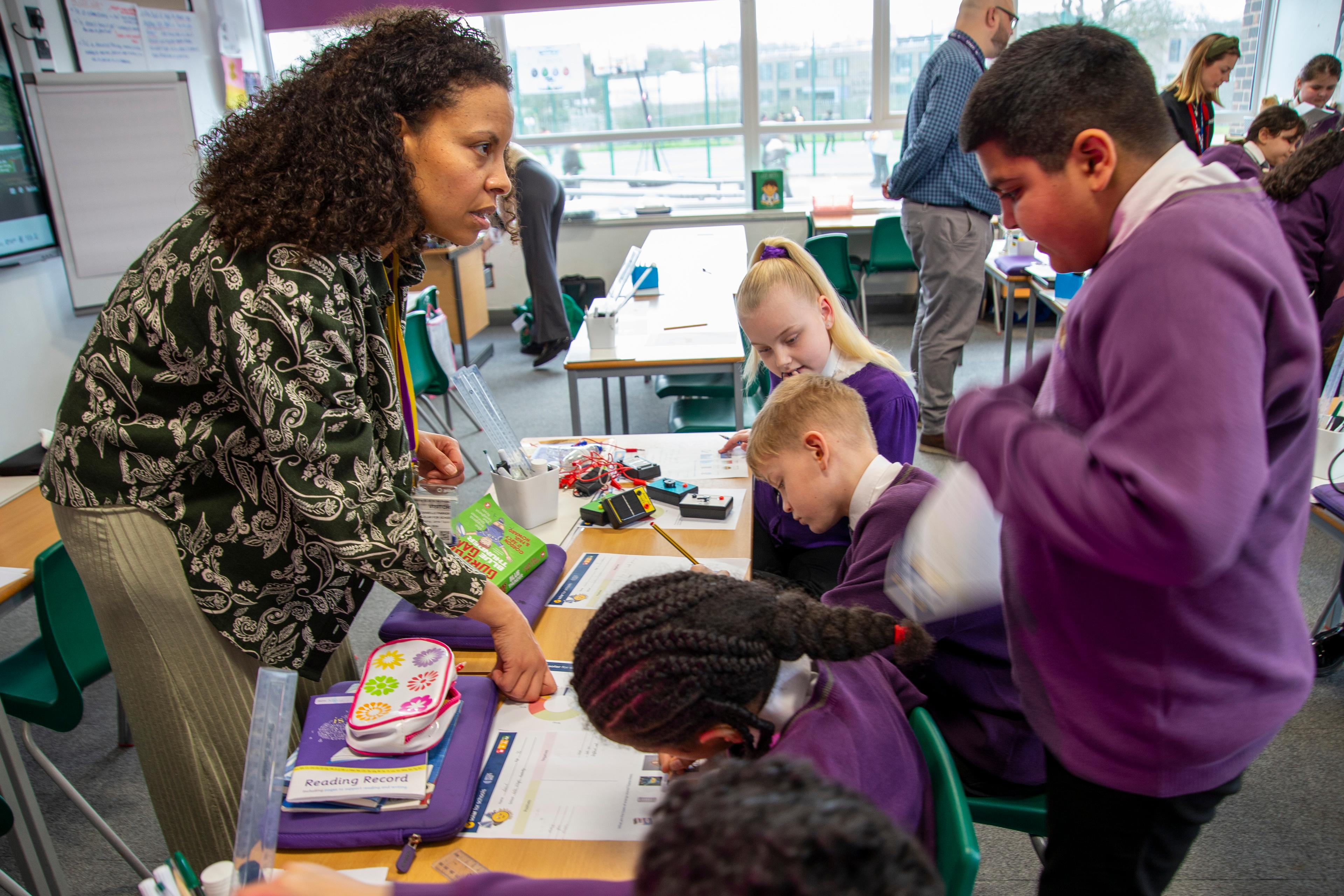 Workshop in progress with school students