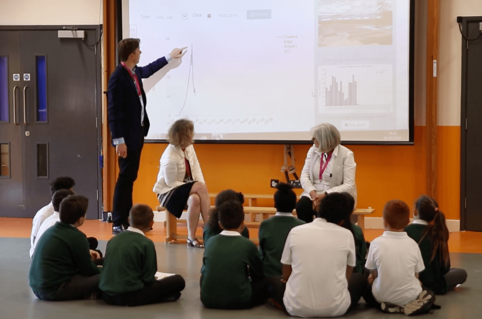 Robert presenting to school children